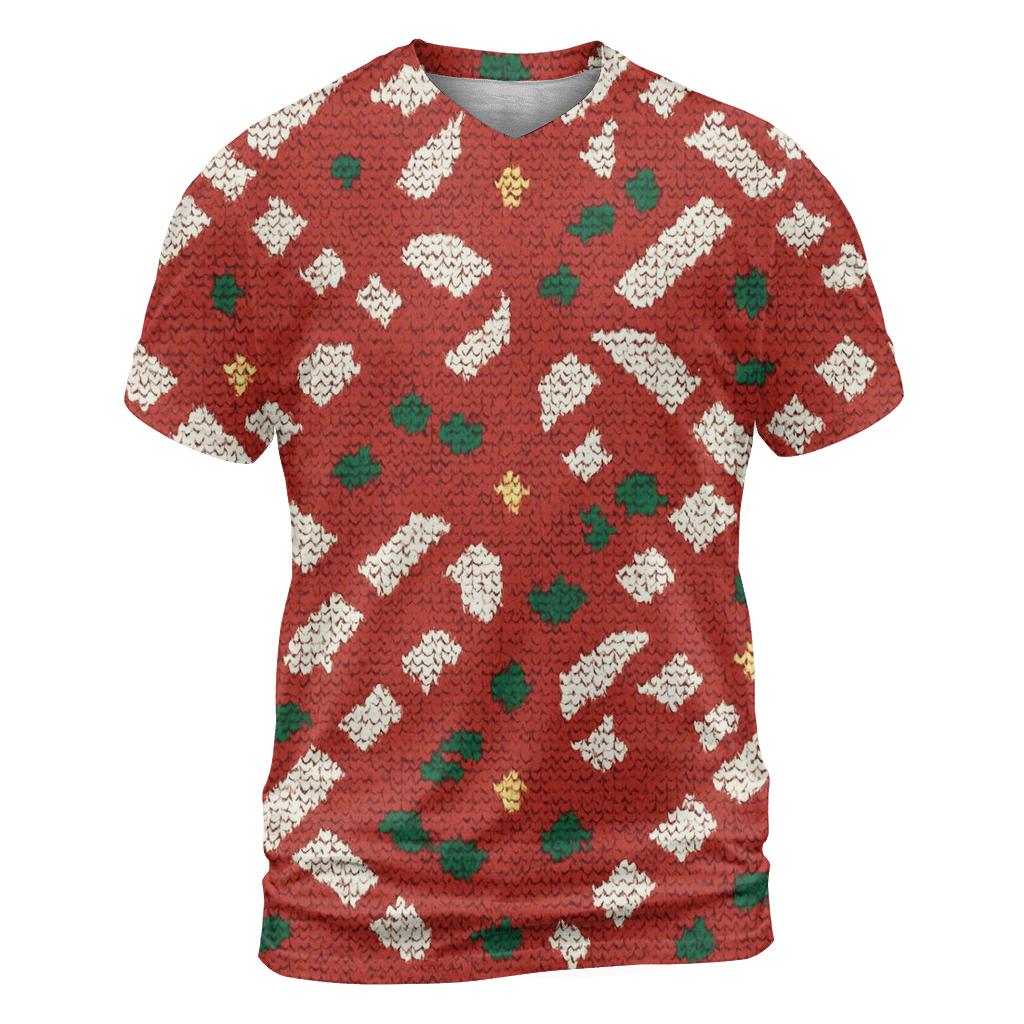 Candy Cane Herringbone Stitch Design creative print fashion shirts