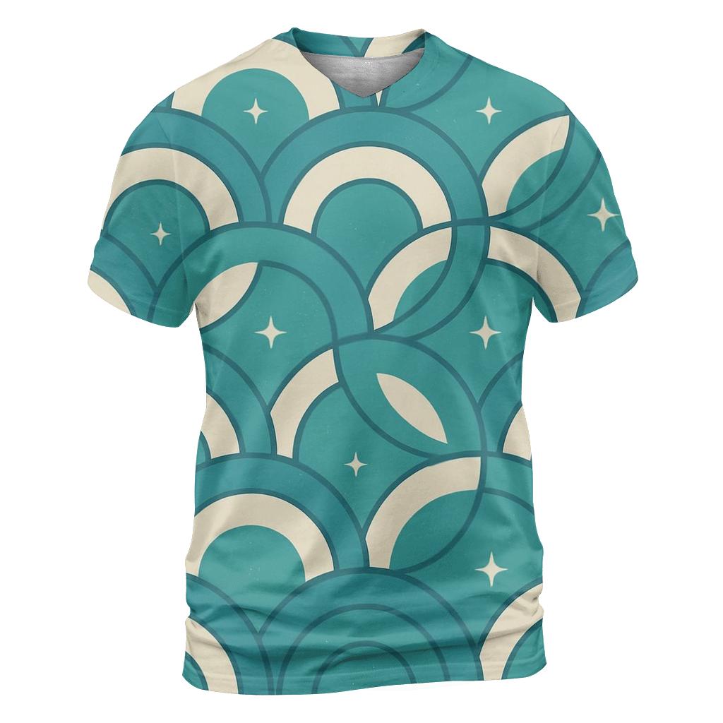 Gravitational Lens Arc Grid vibrant all-over design tees