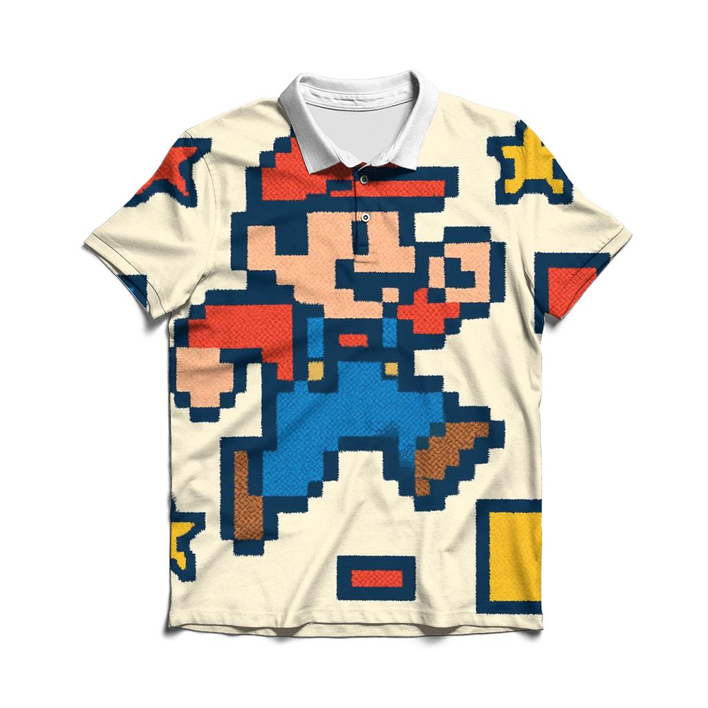 Vintage Arcade Pixel Hero personalized polo shirts