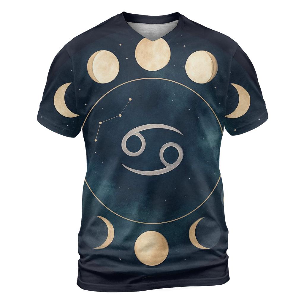 Cancer Moon Phase Cycle designer pattern shirts