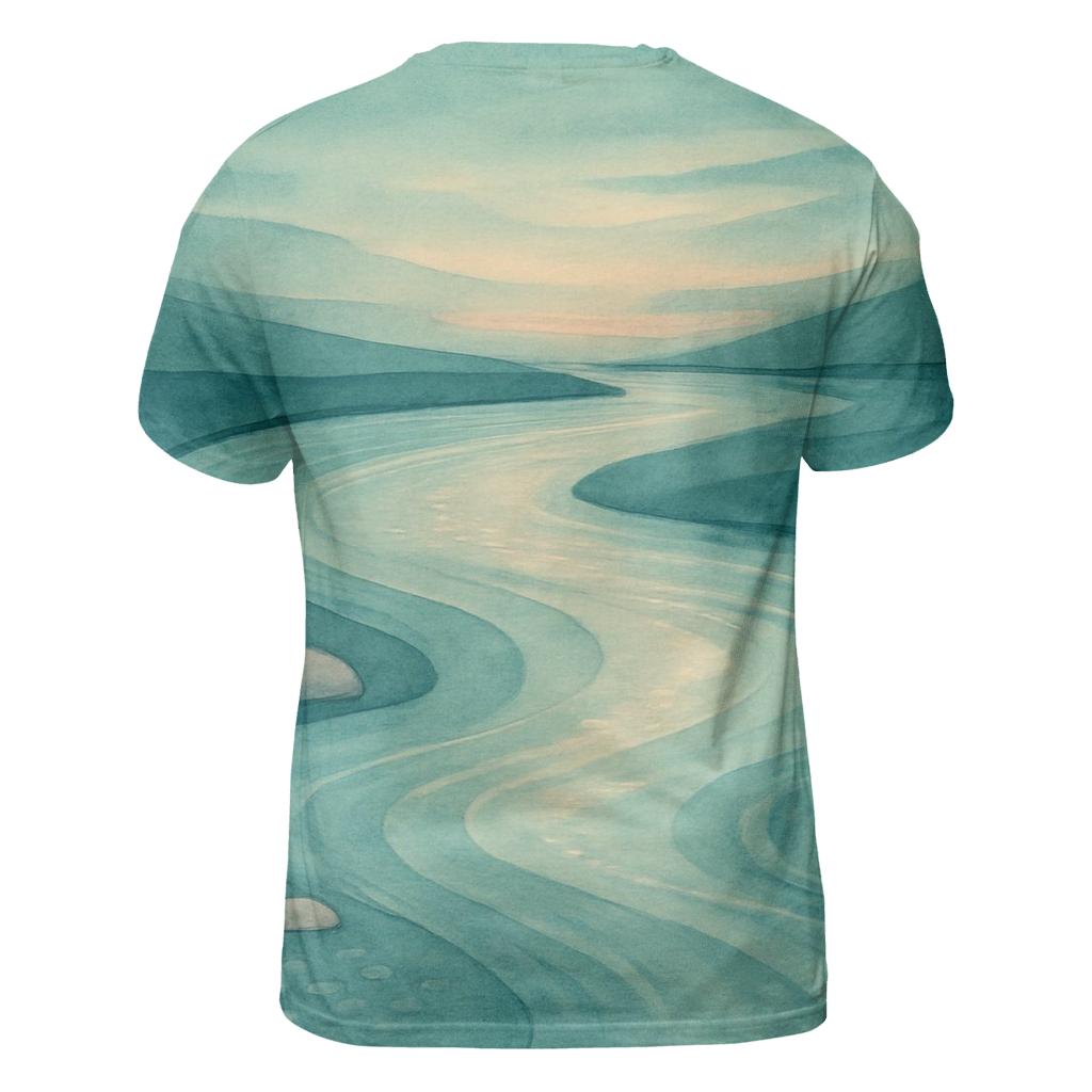 River Of Reflection artistic all-over print tops