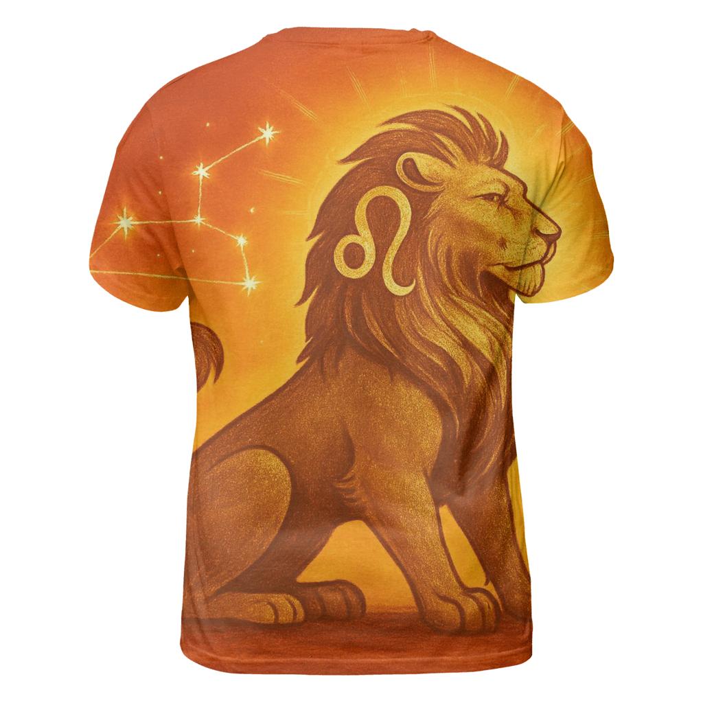 Leo Solar Flare Lion Artwork vibrant all-over design tees