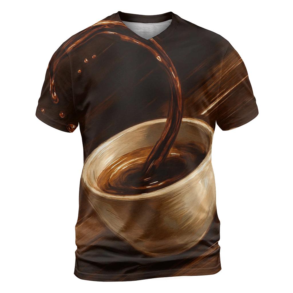 Espresso Arc Motion artistic all-over print tops