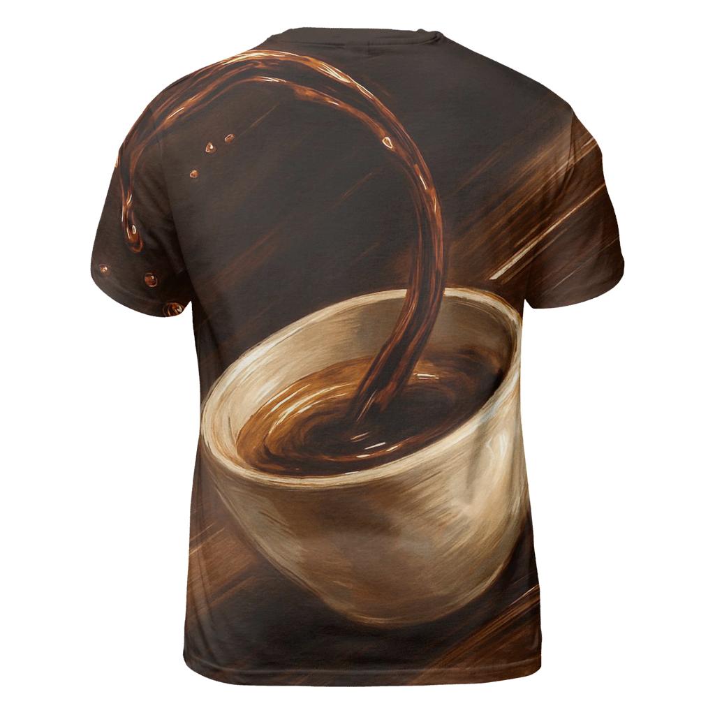 Espresso Arc Motion artistic all-over print tops