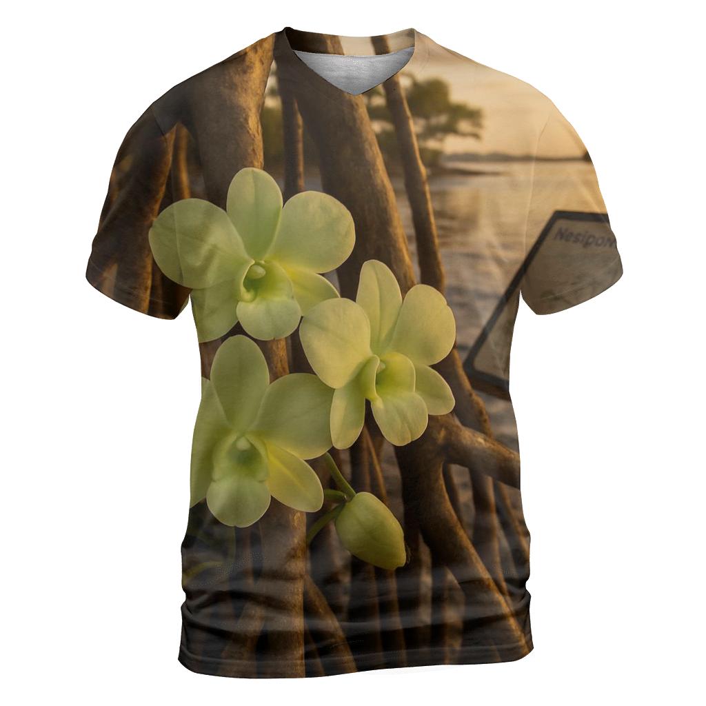 Mangrove Orchid Root Network designer pattern shirts