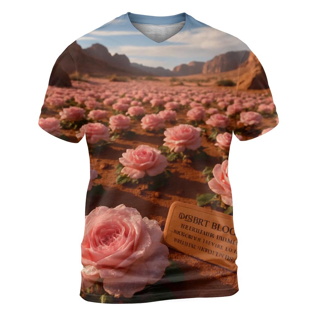 Desert Nubian Rose After Rare Rain trendy printed shirt styles