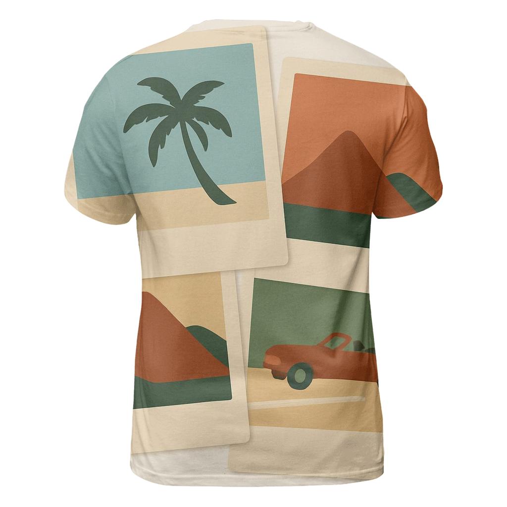 Polaroid Road Trip artistic all-over print tops