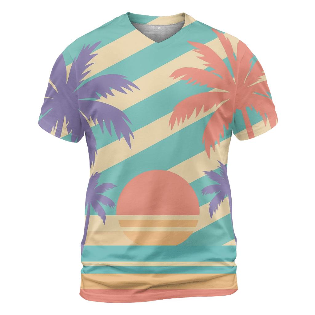 Synthwave Palm Lines unique graphic print tees