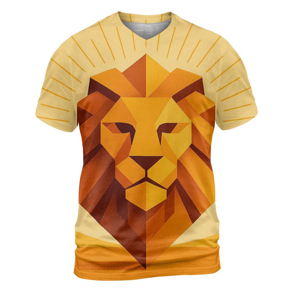Solar Flare Geometric Lion creative print fashion shirts