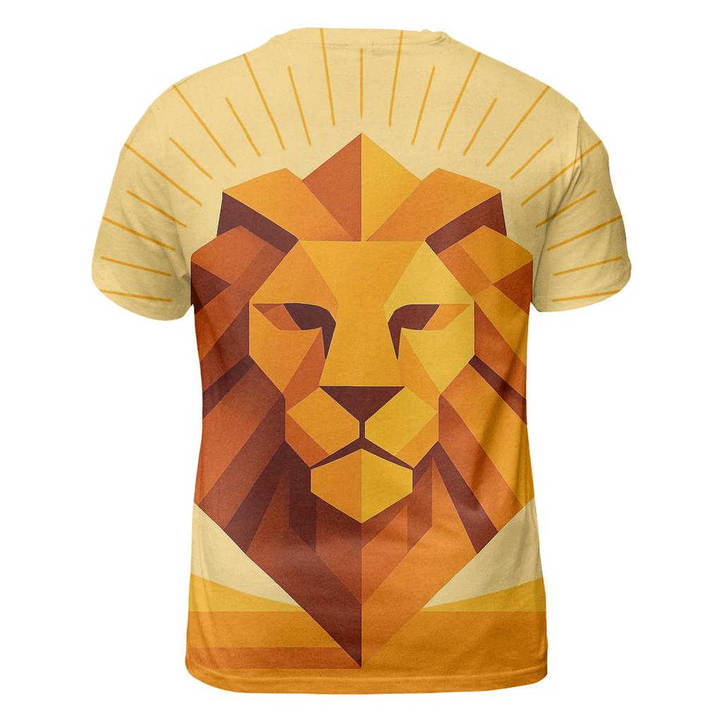 Solar Flare Geometric Lion creative print fashion shirts