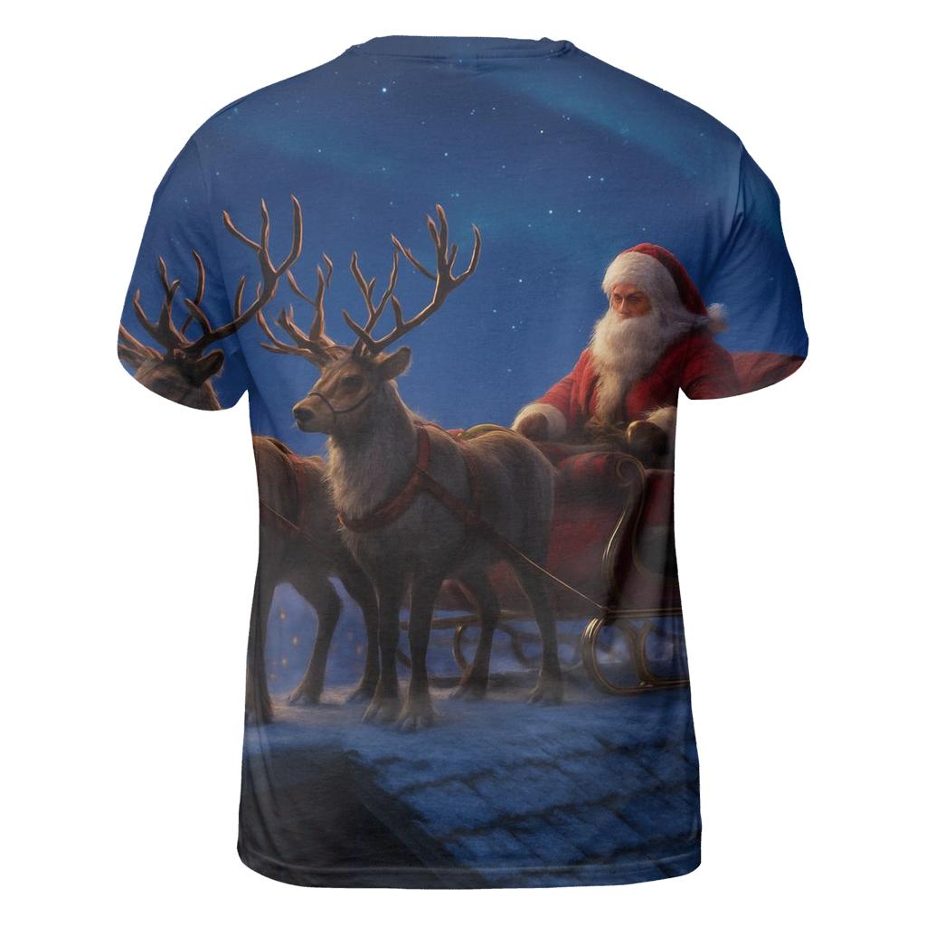 Reindeer On Rooftop Stars custom all-over print shirts