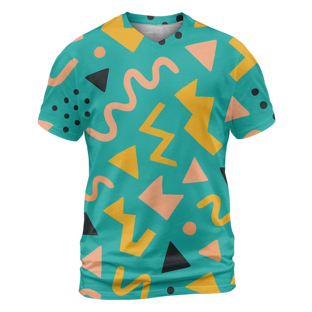 Memphis Neon Shuffle statement graphic shirts