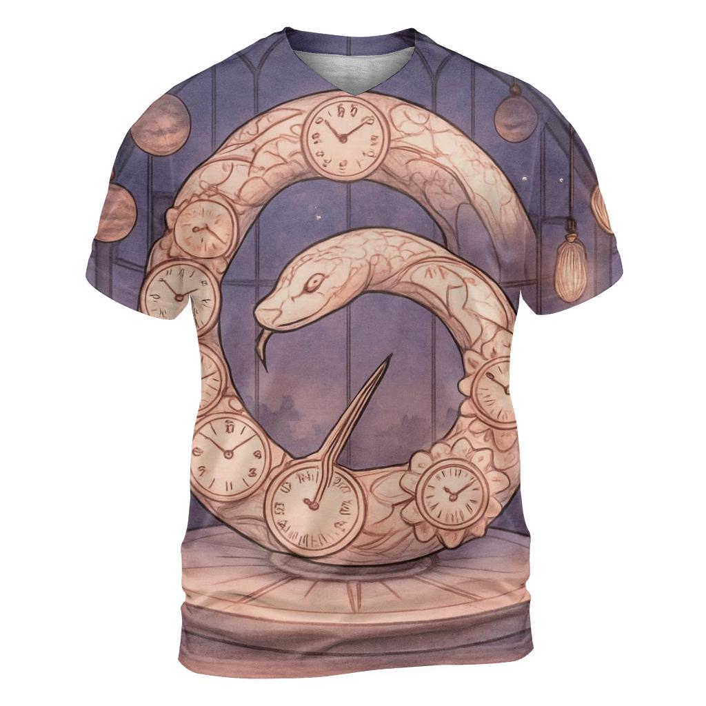Ember Clockwork Garden vibrant all-over design tees
