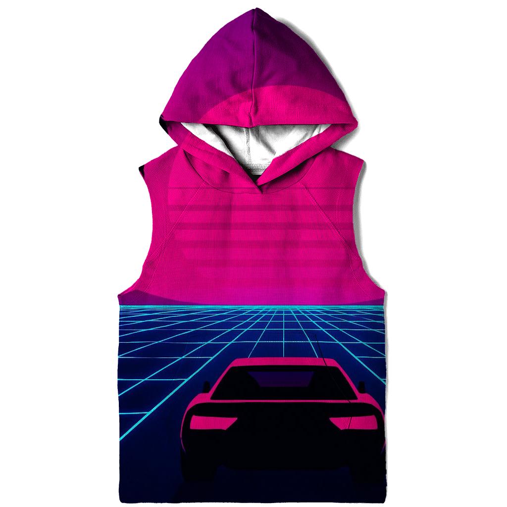 Neon Grid Sunset designer hoodies