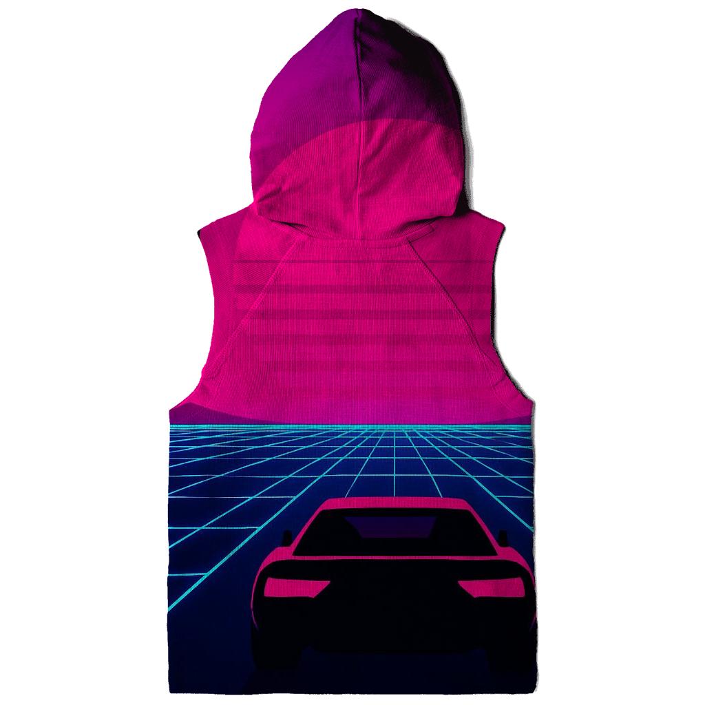 Neon Grid Sunset designer hoodies
