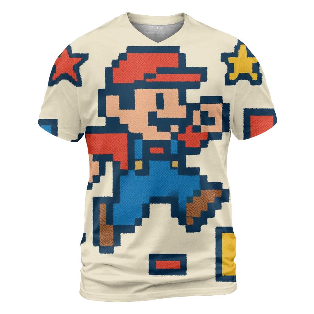 Vintage Arcade Pixel Hero creative print fashion shirts
