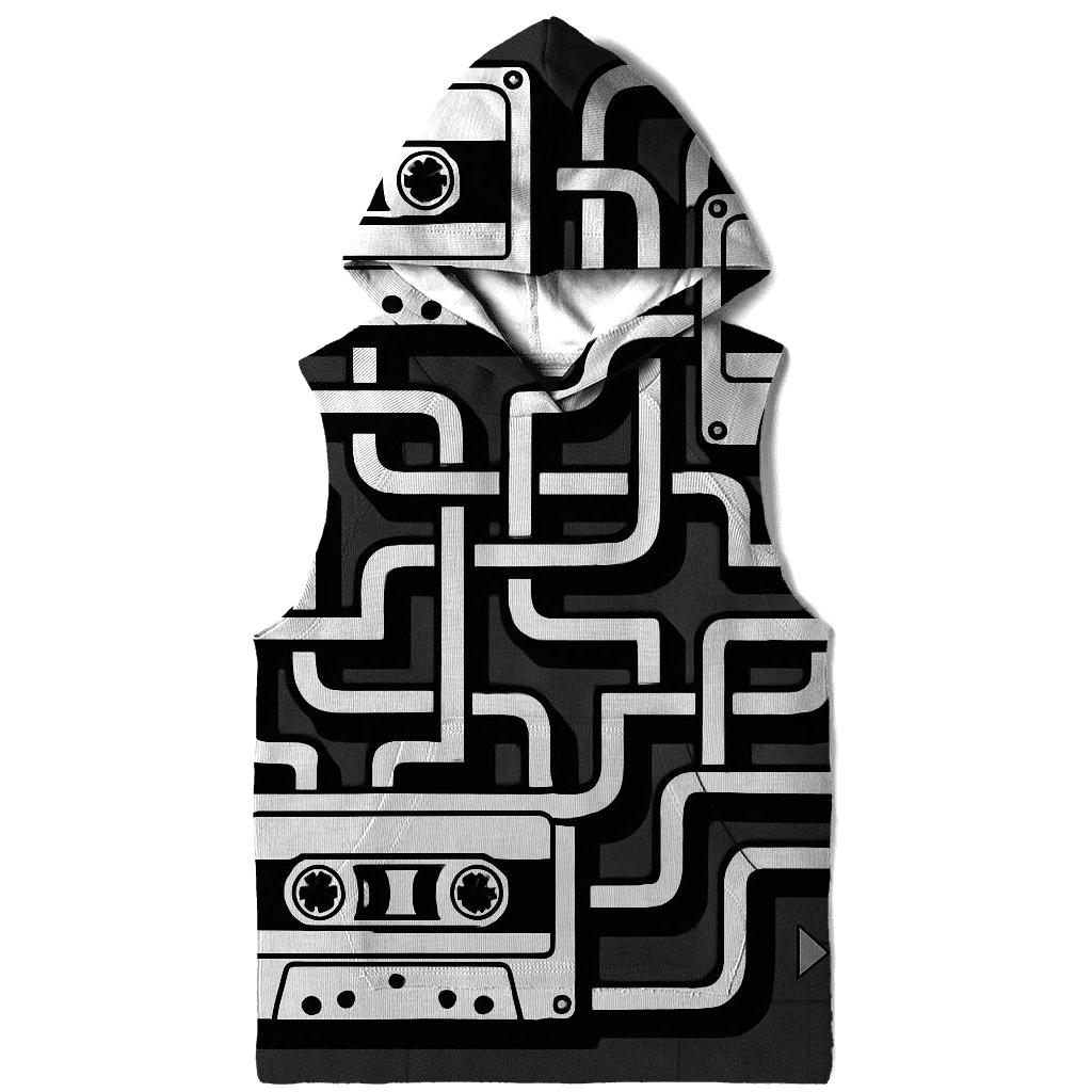 Cassette Circuit Maze embroidered hoodies