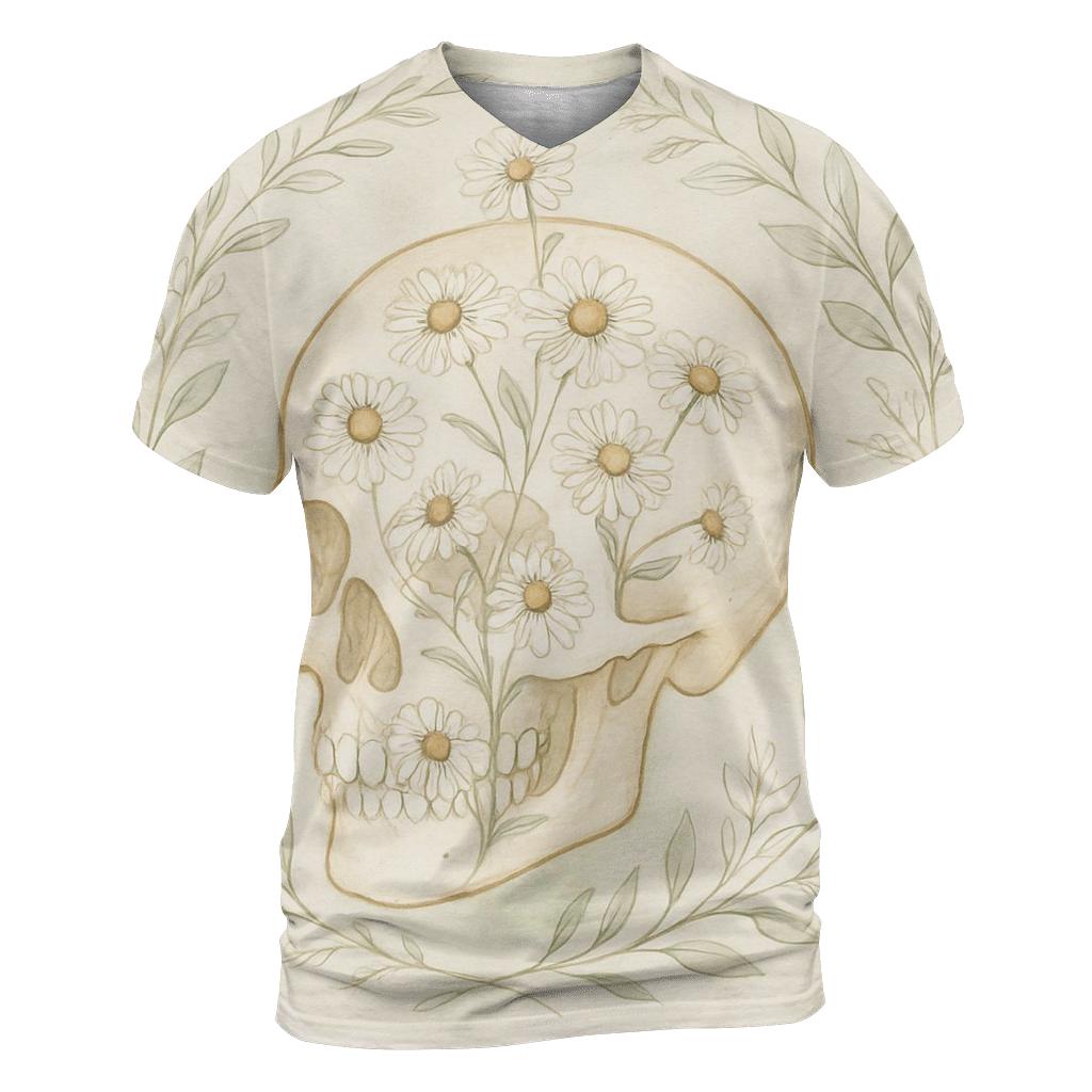 Floral Skull Chamomile personalized full print shirts