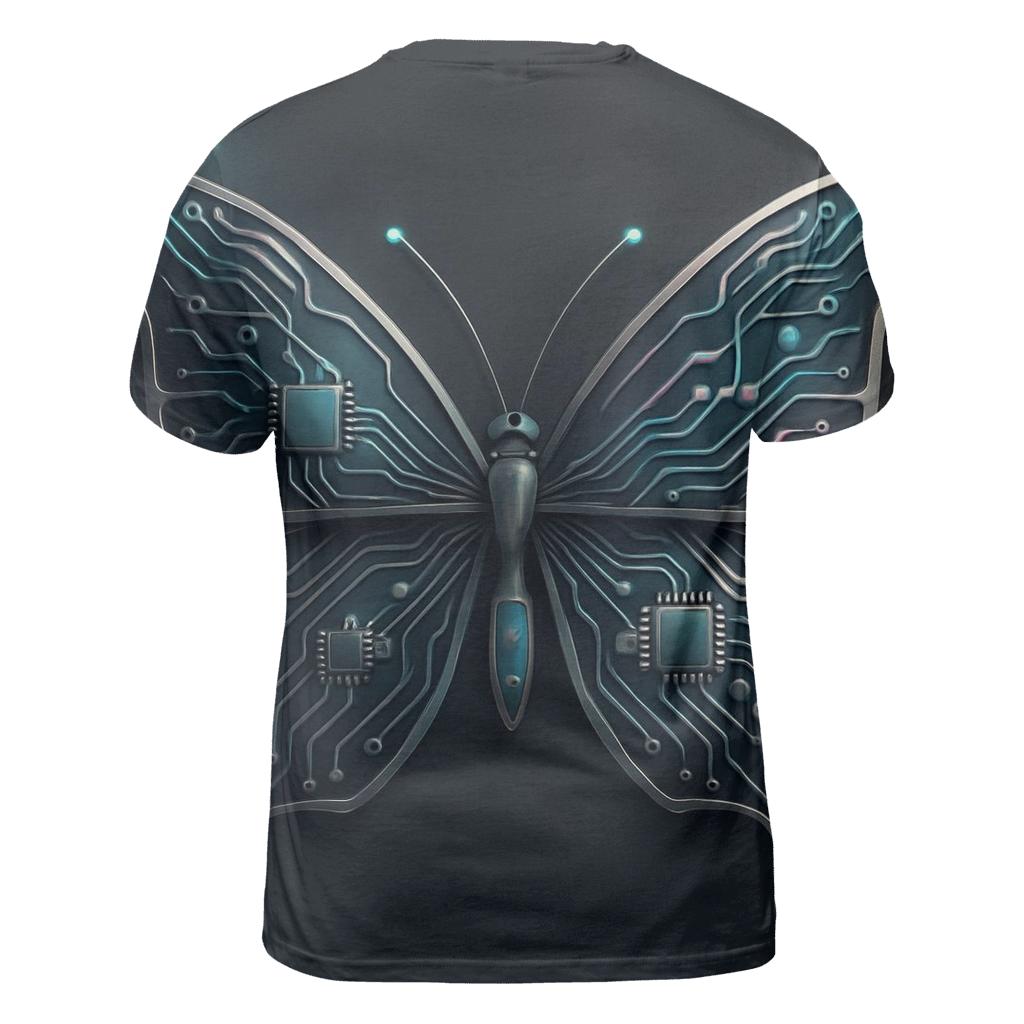 Futuristic Circuit Butterfly trendy printed shirt styles