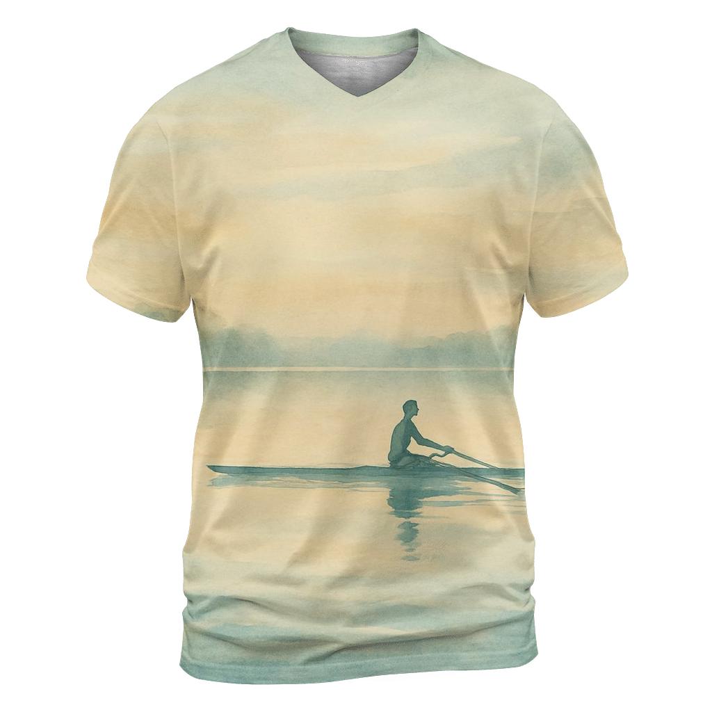 Morning Row Serenity vibrant all-over design tees