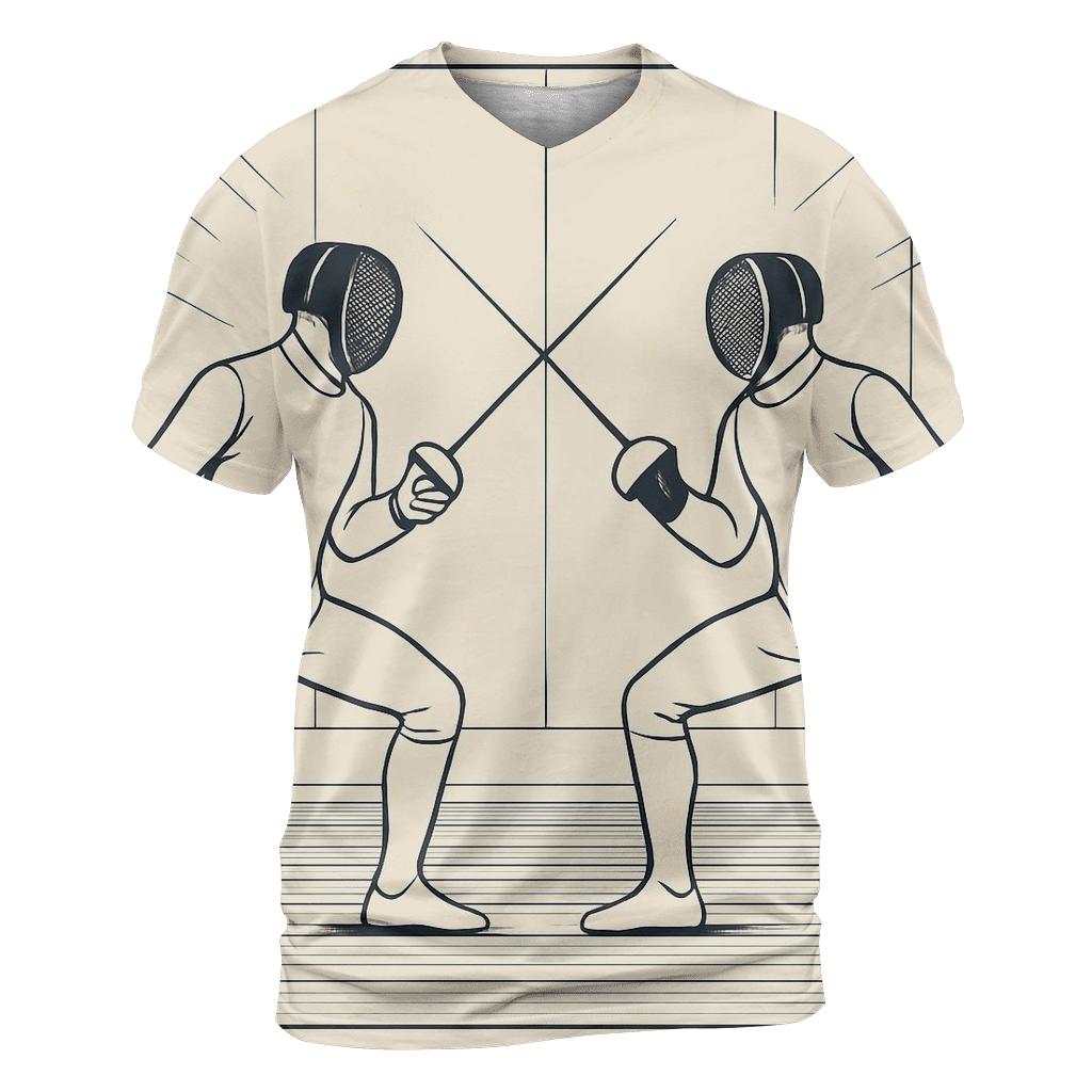 Fencing Precision Linework unique graphic print tees