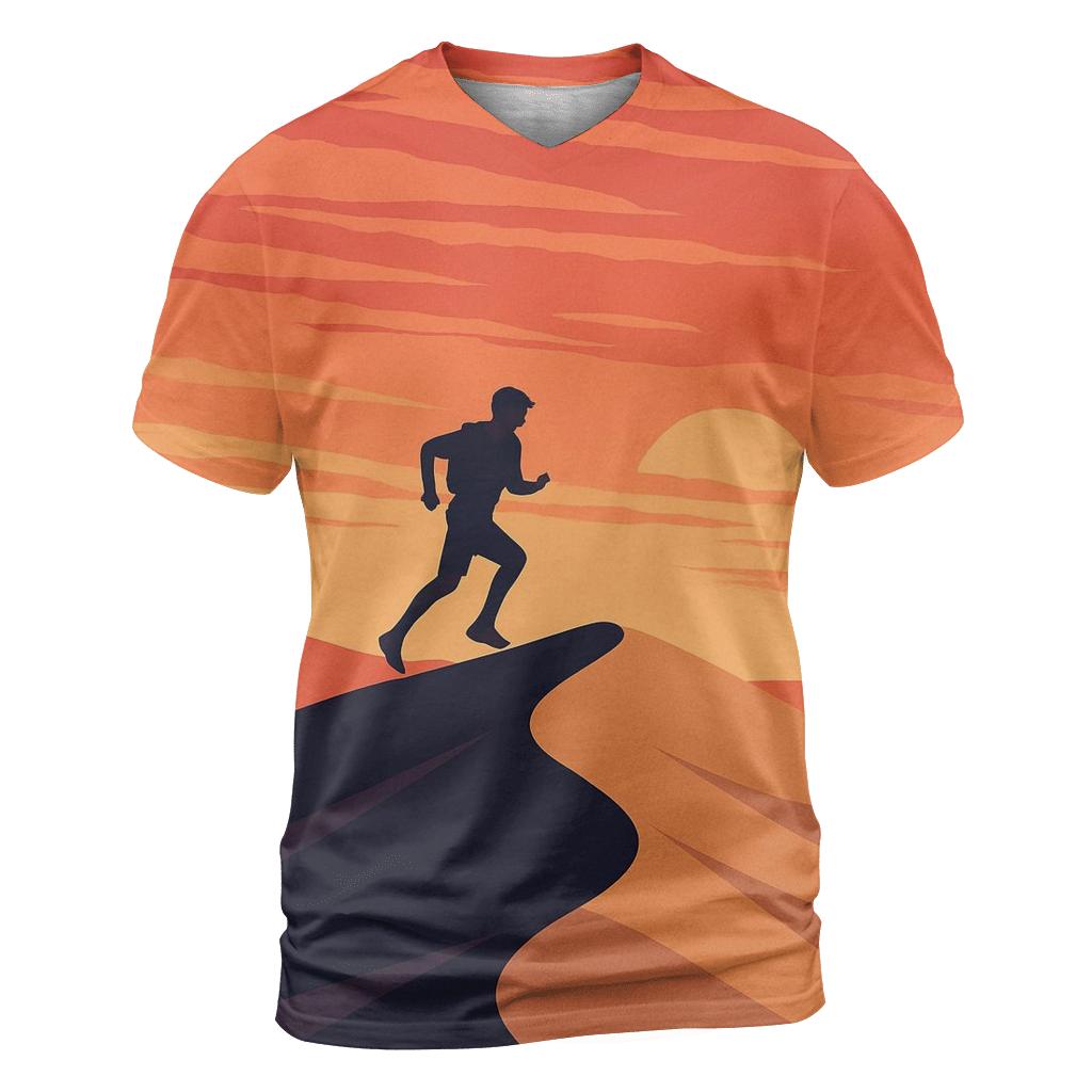 Trail Running Sunset Silhouette trendy printed shirt styles