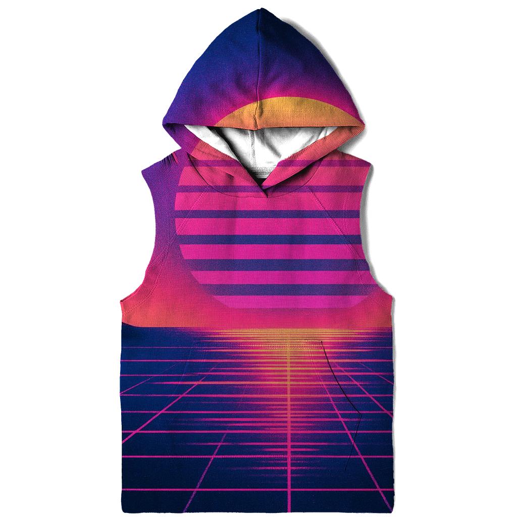 Retro Wave Sunset Palms zip-up hoodies