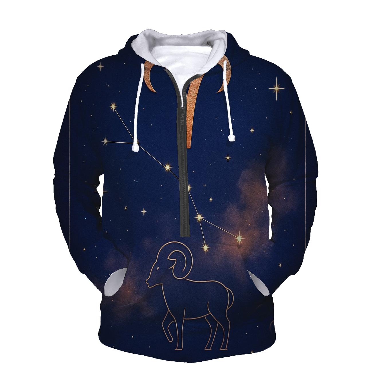 Celestial Aries Constellation Map lightweight hoodies