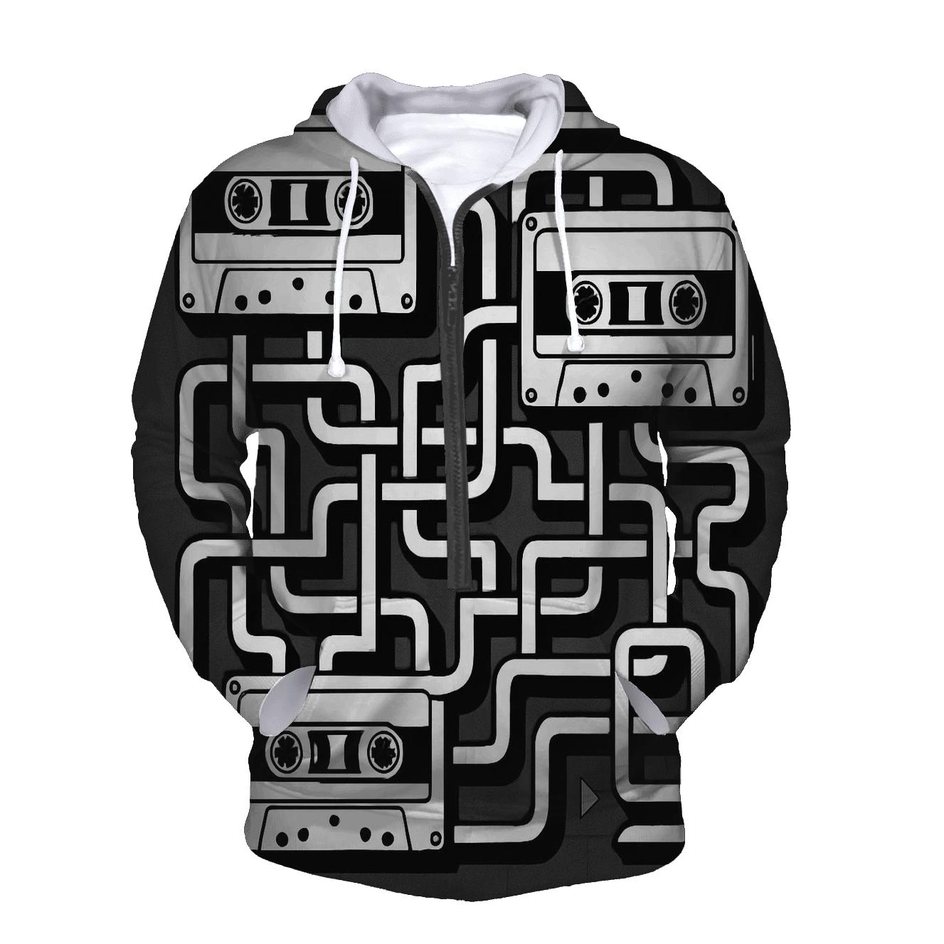 Cassette Circuit Maze designer hoodies