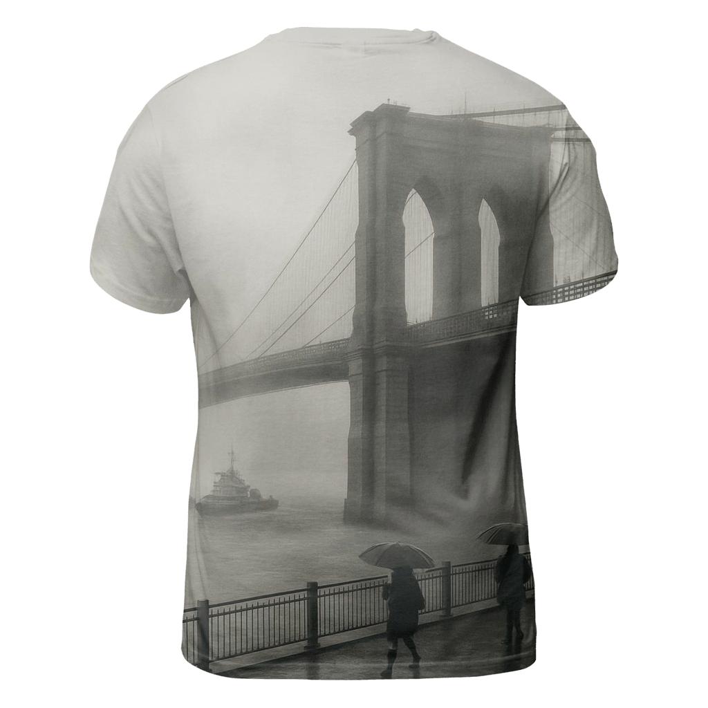 Foggy Morning Over The Bridges designer pattern shirts