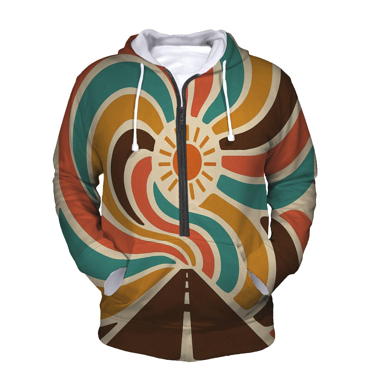Groovy Rainbow Swirls hoodie styles