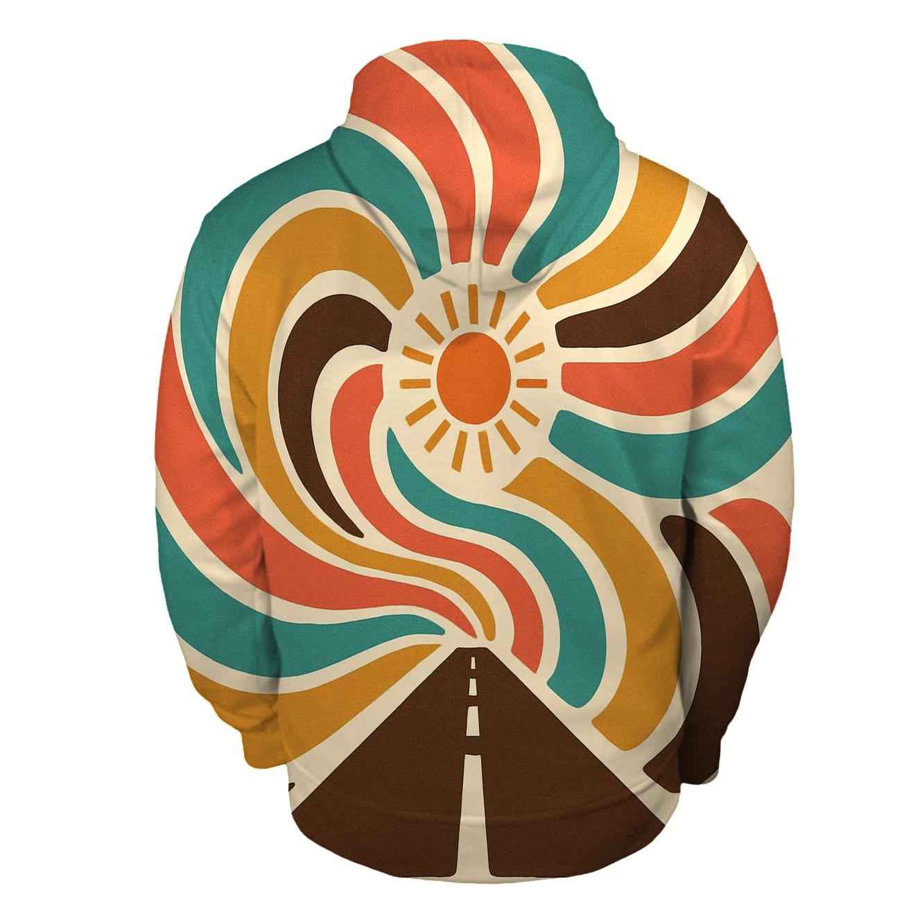 Groovy Rainbow Swirls hoodie styles
