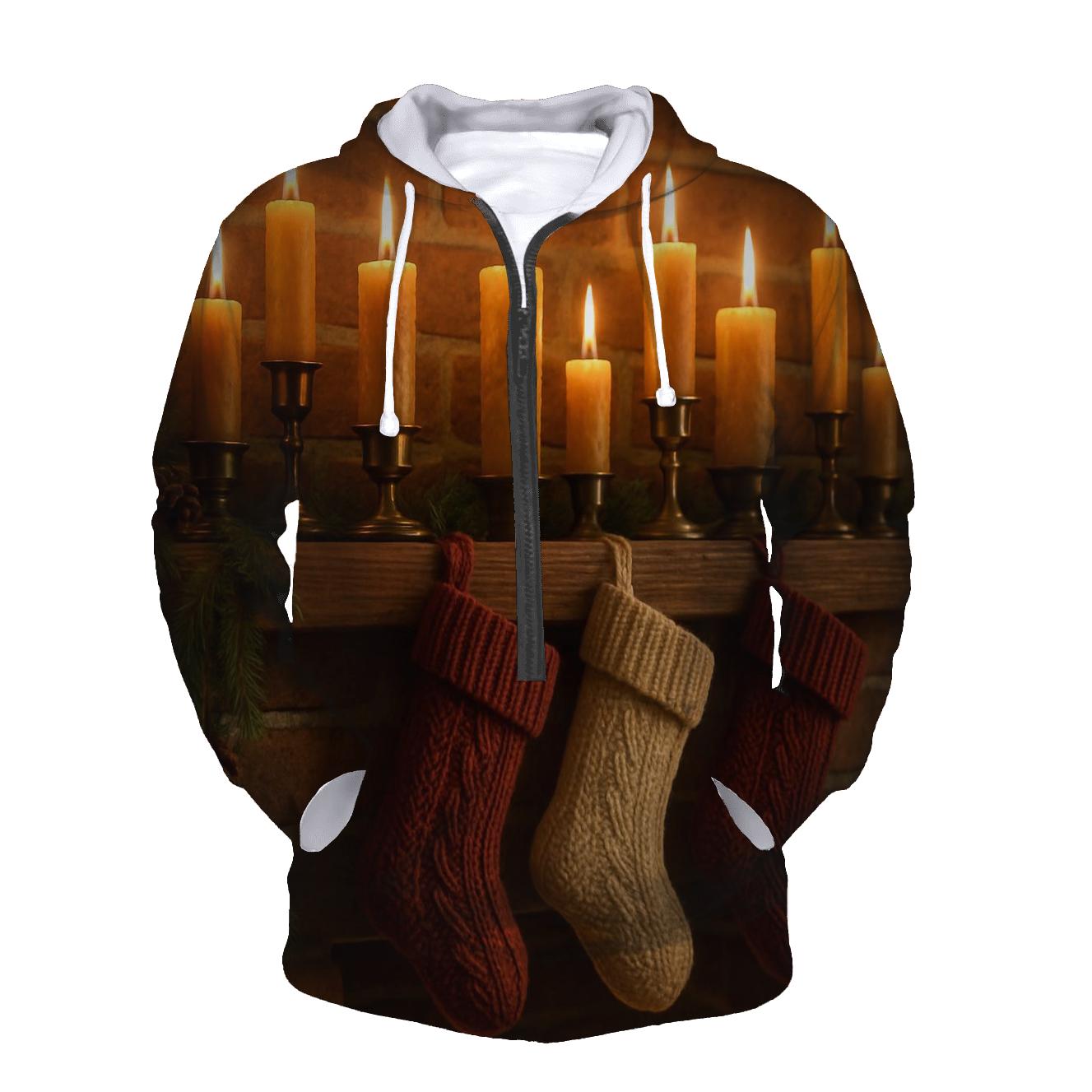 Candlelit Mantel With Stockings graphic hoodies