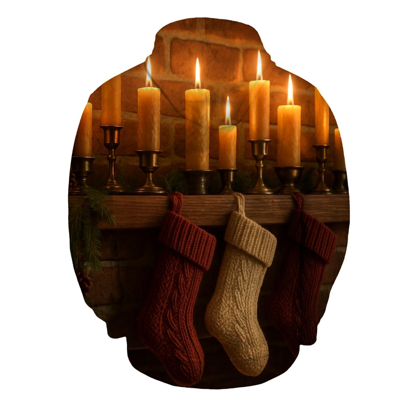 Candlelit Mantel With Stockings graphic hoodies