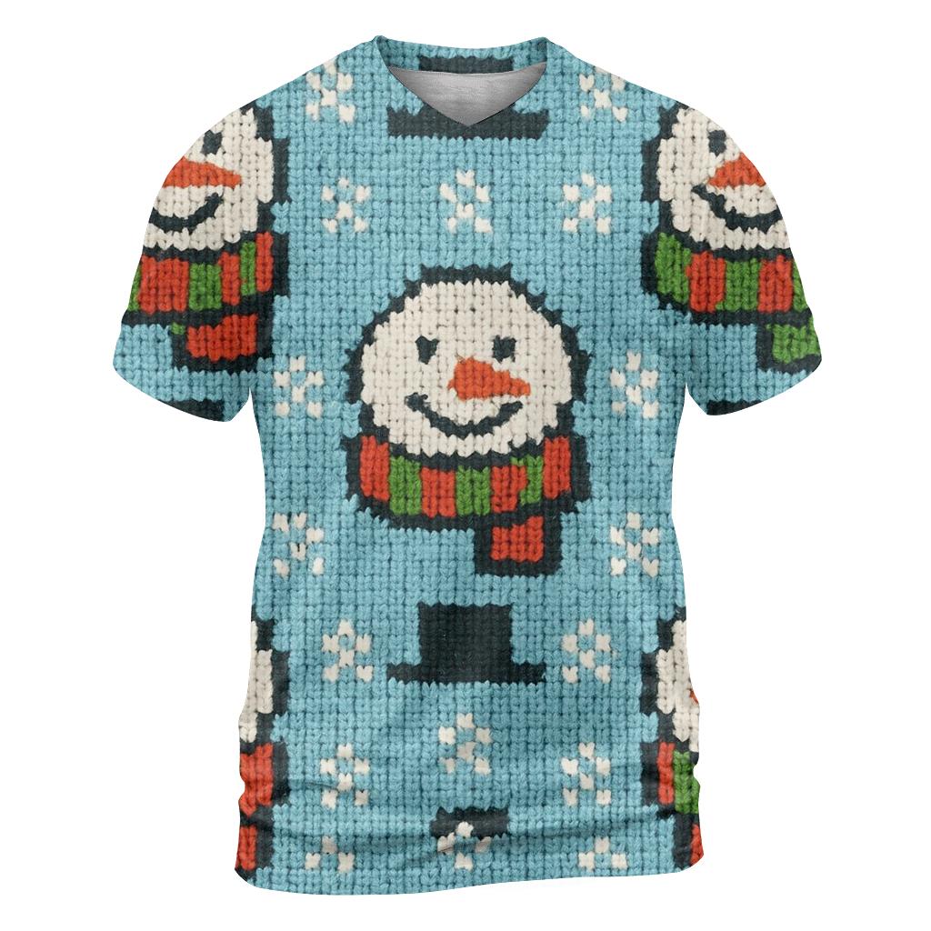 Snowman Scarf Grid Design custom all-over print shirts
