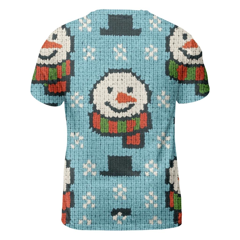 Snowman Scarf Grid Design custom all-over print shirts