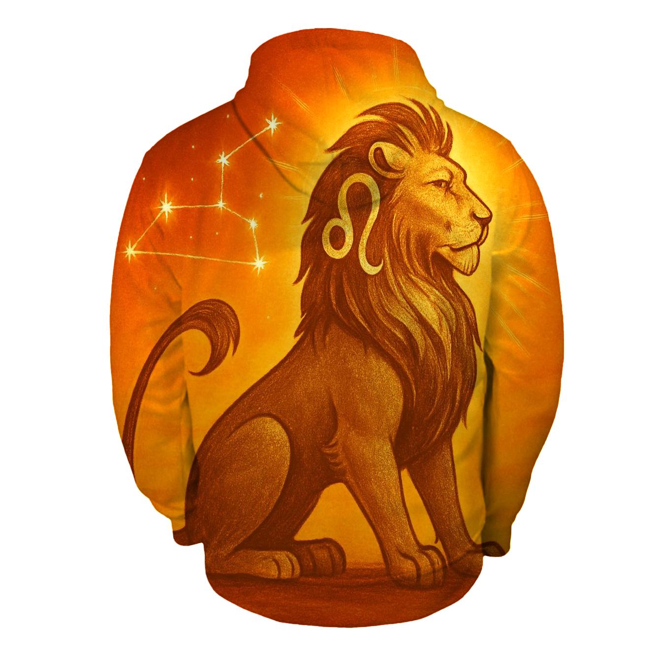 Leo Solar Flare Lion Artwork pullover hoodies