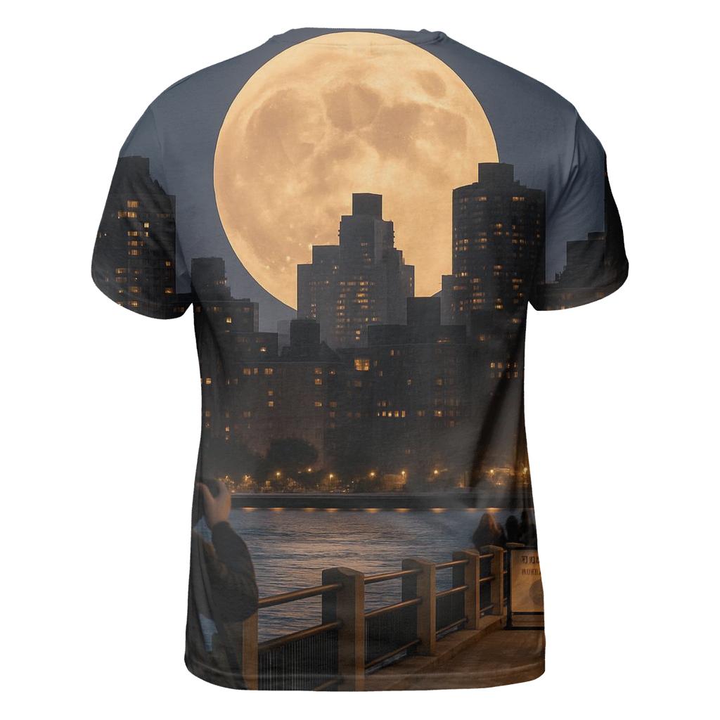 Harvest Moon Over The Upper East River creative print fashion shirts
