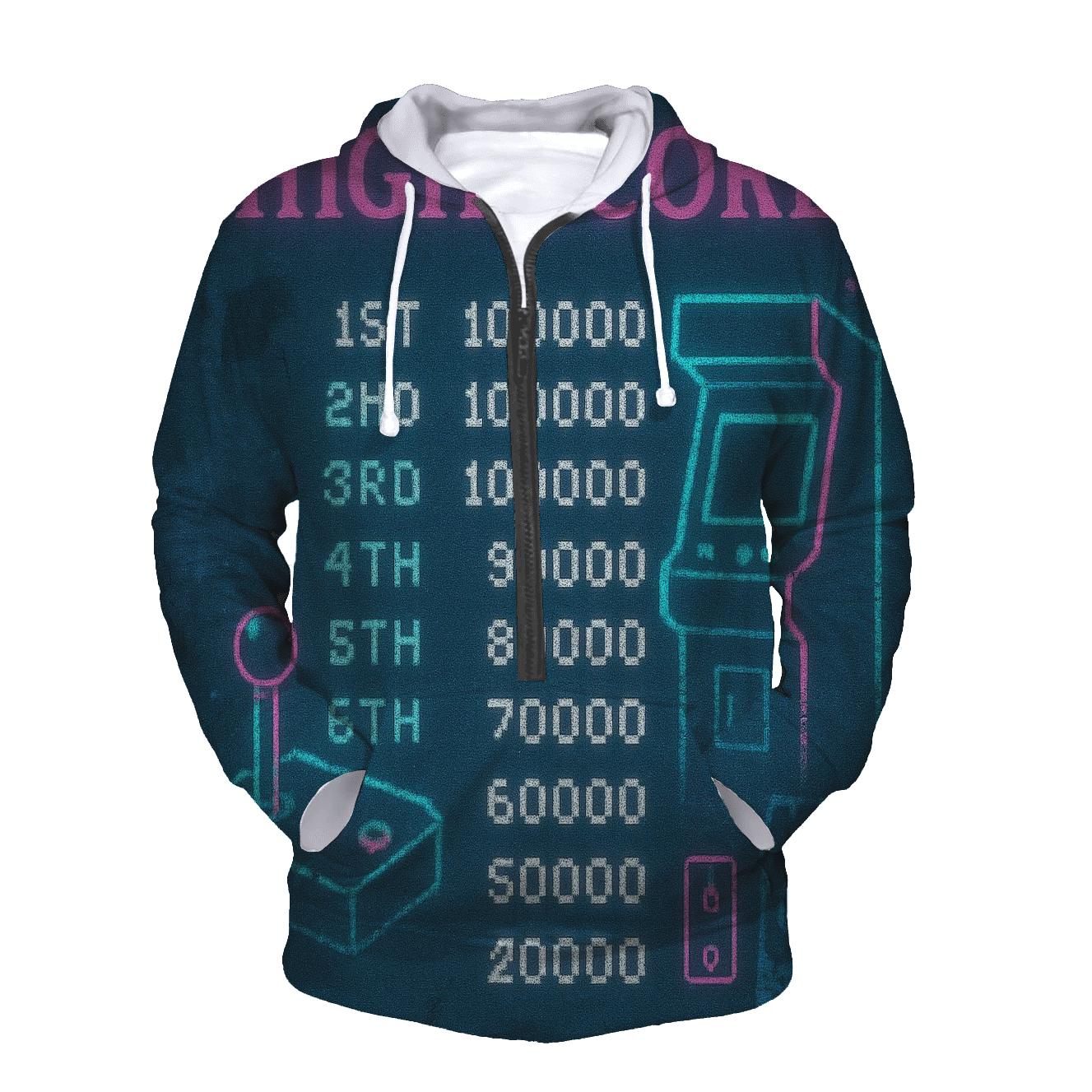 Retro Arcade Pixel Night lightweight hoodies