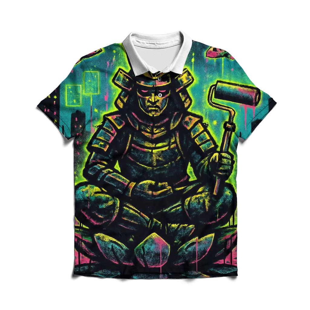 Graffiti Lotus Samurai classic pique polos