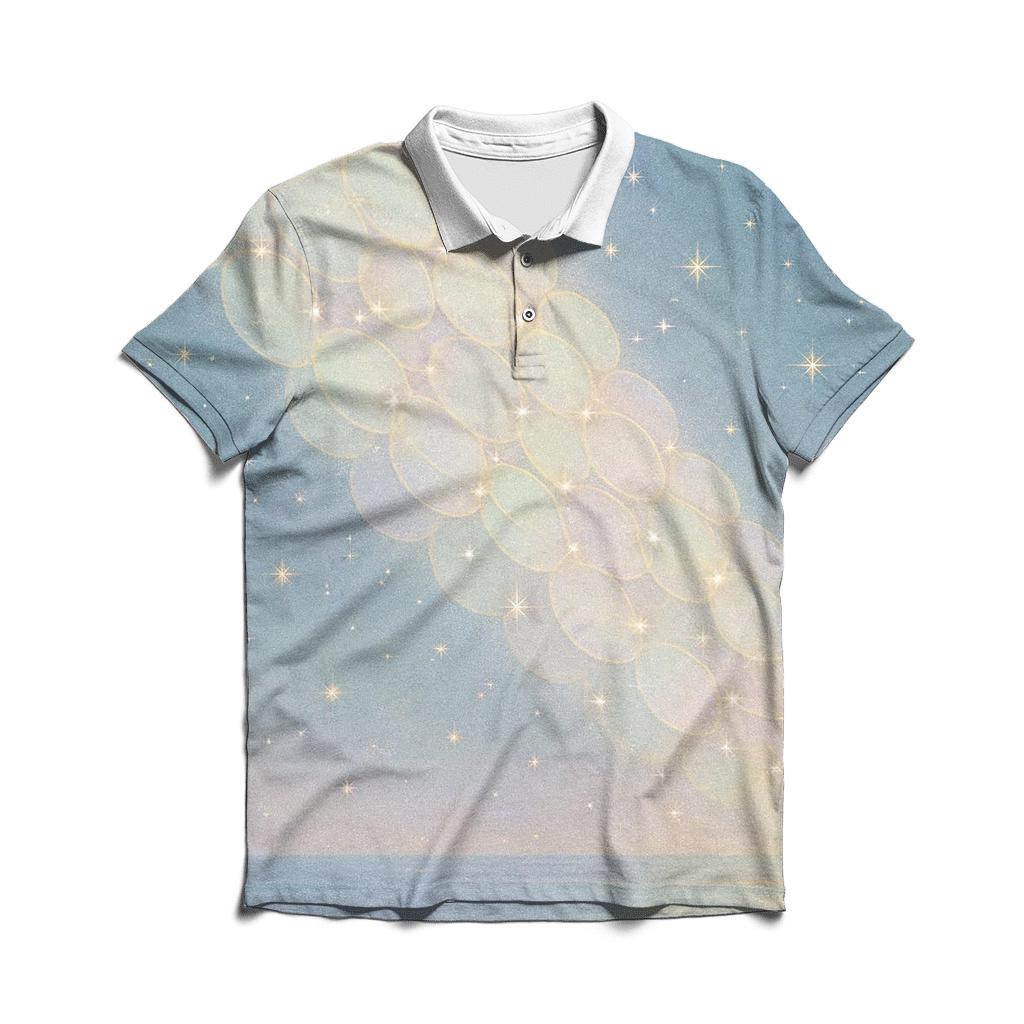 Opal Veil Constellation embroidered polo tops