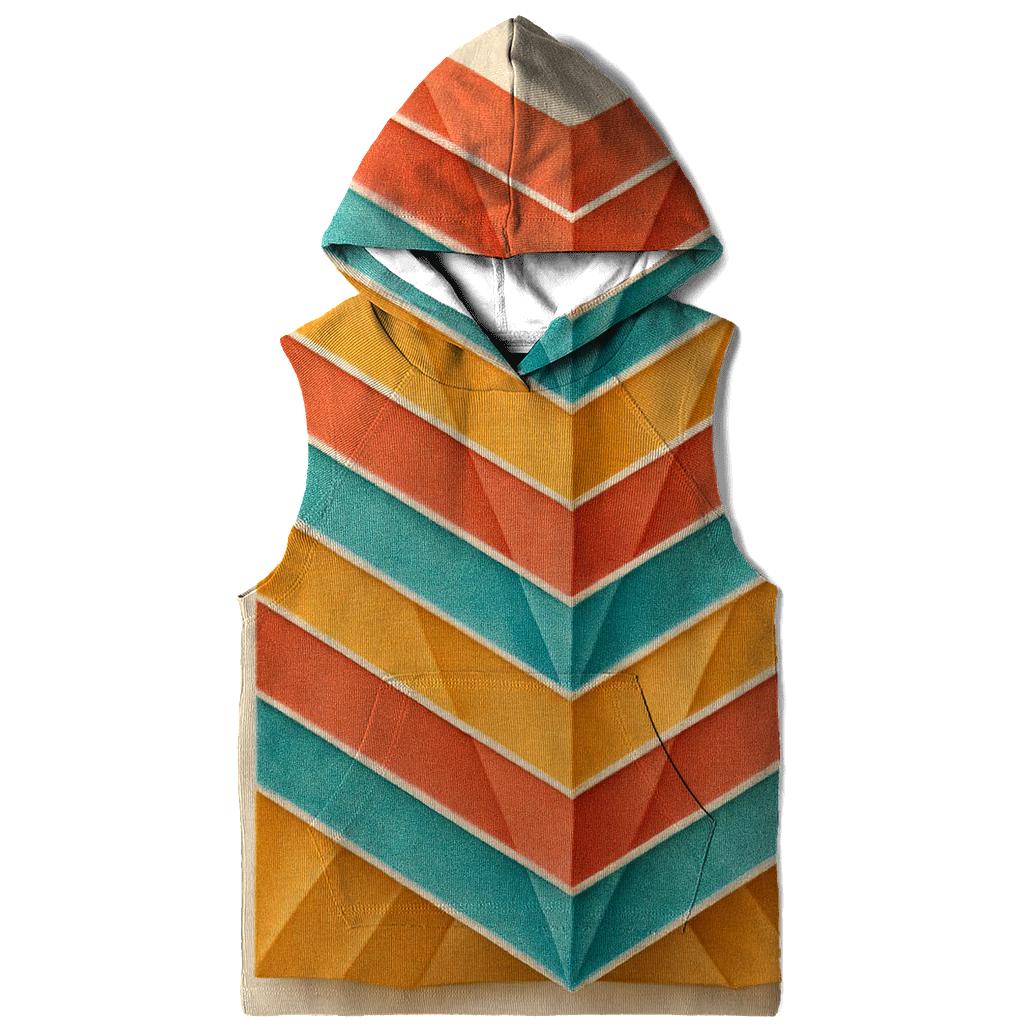 Coral Chevron Accordion embroidered hoodies