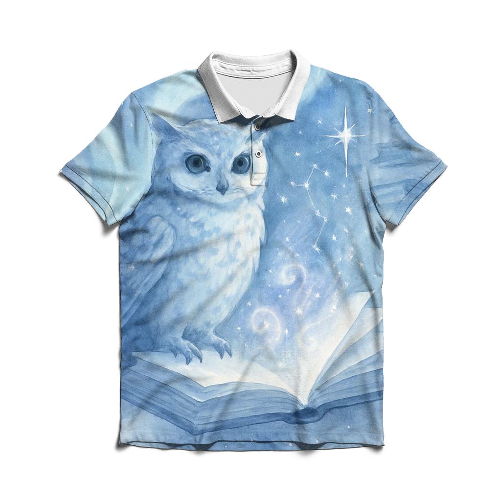 Aurora Owl Librarian premium cotton polo shirts