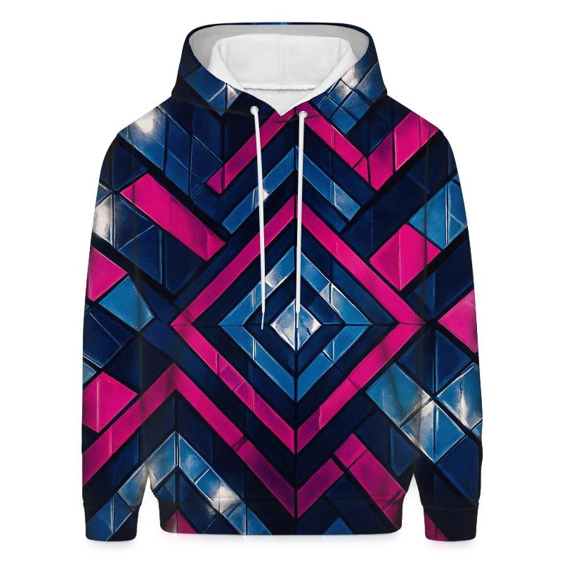Disco Mirror Geometry embroidered hoodies