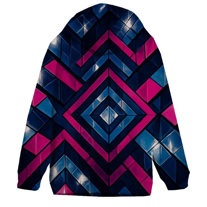 Disco Mirror Geometry embroidered hoodies