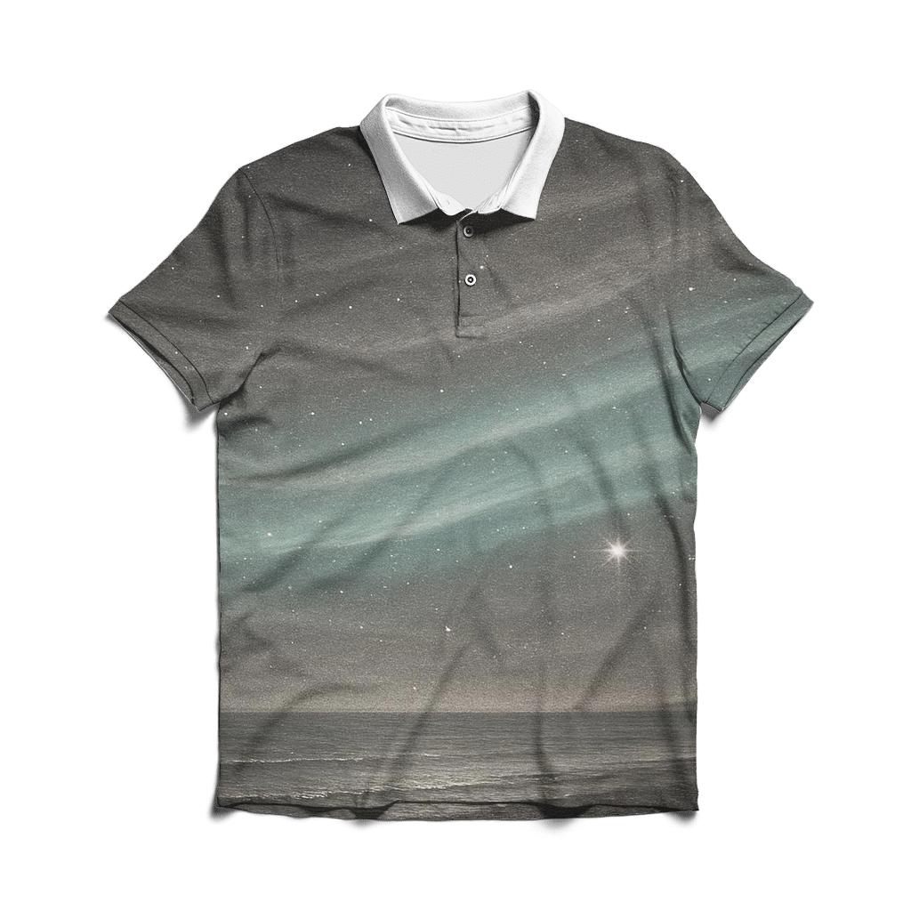 Lunar Drift Aurora stylish collar polo tees