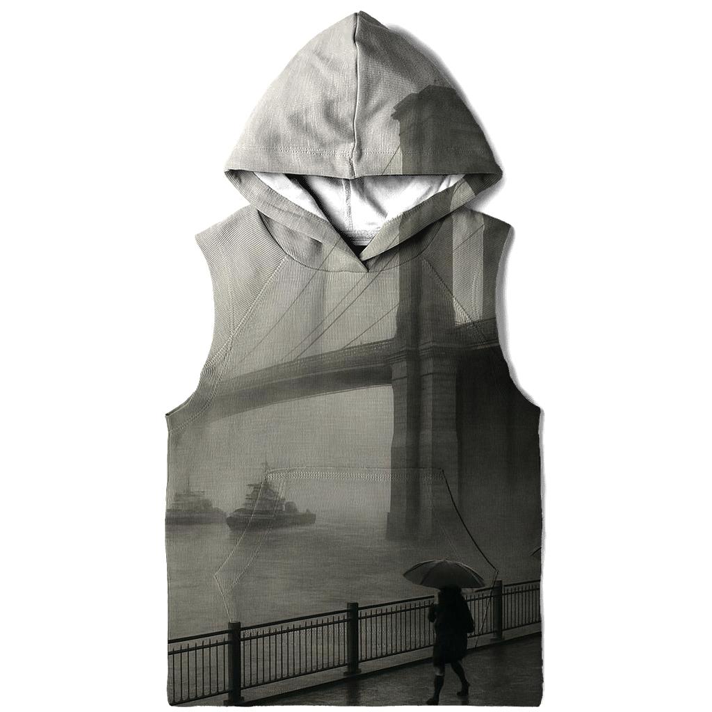 Foggy Morning Over The Bridges embroidered hoodies