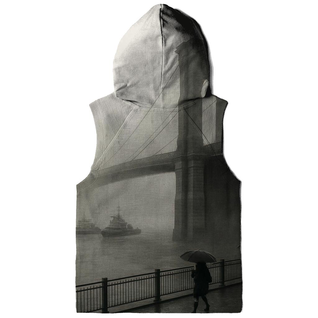 Foggy Morning Over The Bridges embroidered hoodies