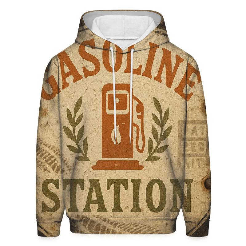 Old Gas Station Emblem lightweight hoodies