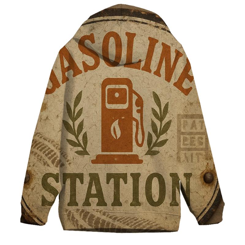 Old Gas Station Emblem lightweight hoodies